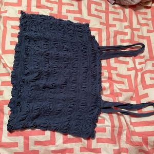 Blue ruffled top